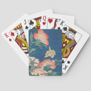 Jeu De Cartes Art japonais de Hokusai - Pivoines et Canari