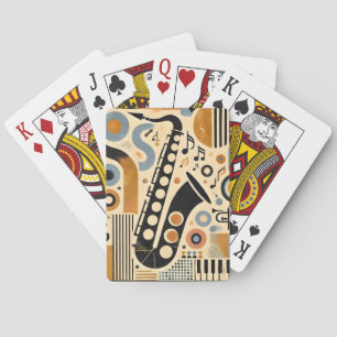 Jeu De Cartes Art minimaliste du milieu du siècle du jazz Saxoph