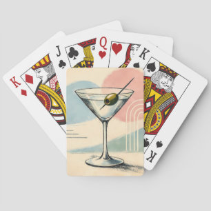Jeu De Cartes Art minimaliste pastel martini moderne du milieu d