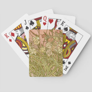 Jeu De Cartes Art Nouveau Alphonse Mucha Fleurs d'œillet floral