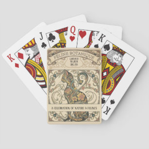 Jeu De Cartes Art Nouveau Botanique Félin Art Ornemental