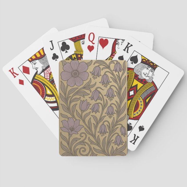 Jeu de Cartes Art Nouveau Fleurs en Or (dos)