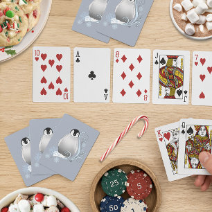 Jeu De Cartes Art Nouveau Flocons de Neige Manchot Hiver Fantais