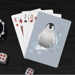 Jeu De Cartes Art Nouveau Flocons de Neige Manchot Hiver Fantais