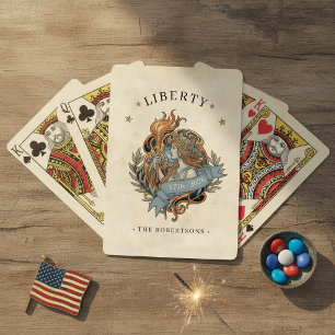 Jeu De Cartes Art Nouveau Lady Liberty USA 250 Motif ID1303