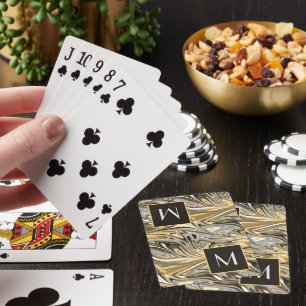 Jeu De Cartes Art personnalisé de vagues rétro cool or