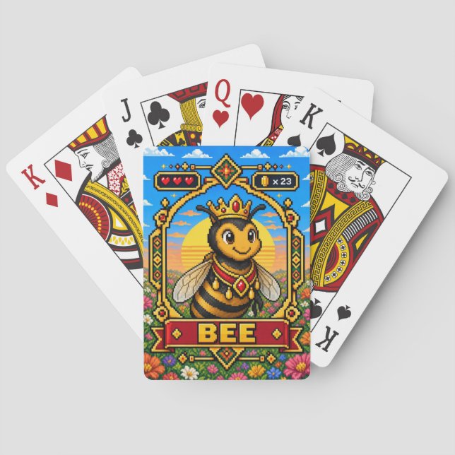 Jeu De Cartes Art Pixel 8 Bits Rétro Abeille (dos)
