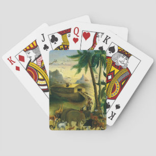 Jeu De Cartes Art populaire victorien vintage, Arche de Noé par