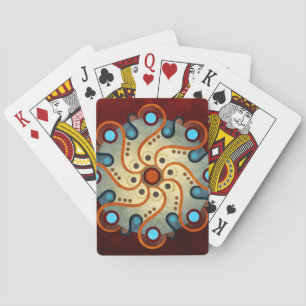 Jeu De Cartes Art vectoriel Abstrait Floral Bleu