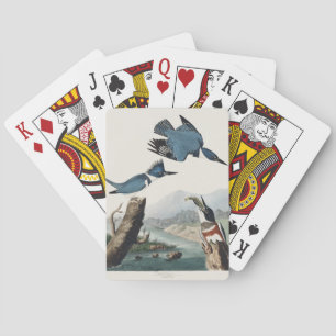 Jeu De Cartes Art vintage d'oiseau martin-pêcheur à ceinture d'A