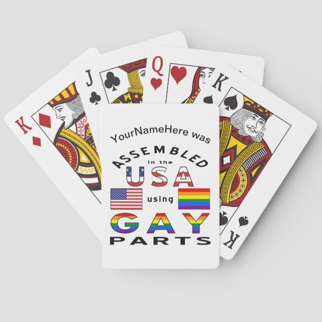 Jeu De Cartes Assembled in USA Using Gay Parts Personalized (dos)