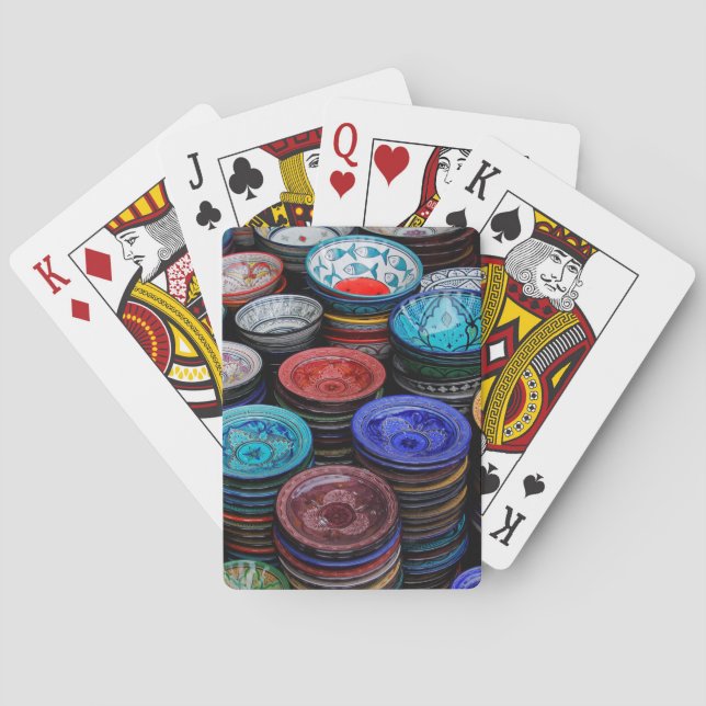Jeu De Cartes Assiettes marocaines au marché (dos)