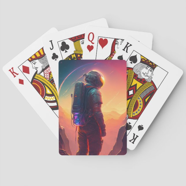 Jeu De Cartes Astronaut World Discovery Peinture Univers Humain (dos)