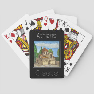 Jeu De Cartes Athènes de voyage couleur de l'eau Athènes Grèce