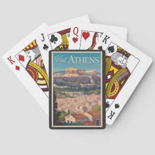 Jeu De Cartes Athènes Grèce Parthénon Voyage Art Vintage