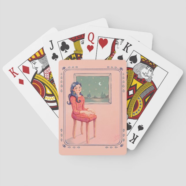 Jeu De Cartes Attente Par La Fenêtre Classique Jouer Des Cartes (dos)