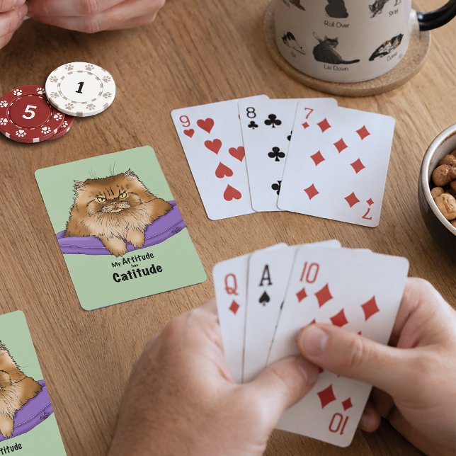 Jeu De Cartes Attitude de chat drôle (Créateur téléchargé)