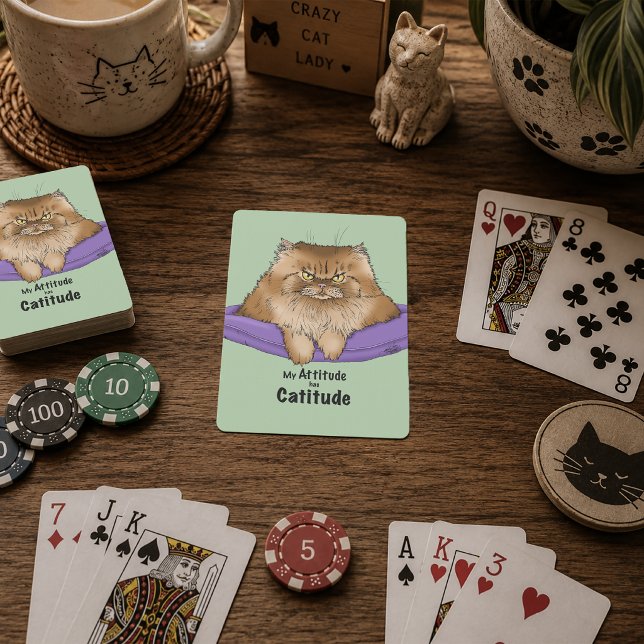 Jeu De Cartes Attitude de chat drôle (Créateur téléchargé)