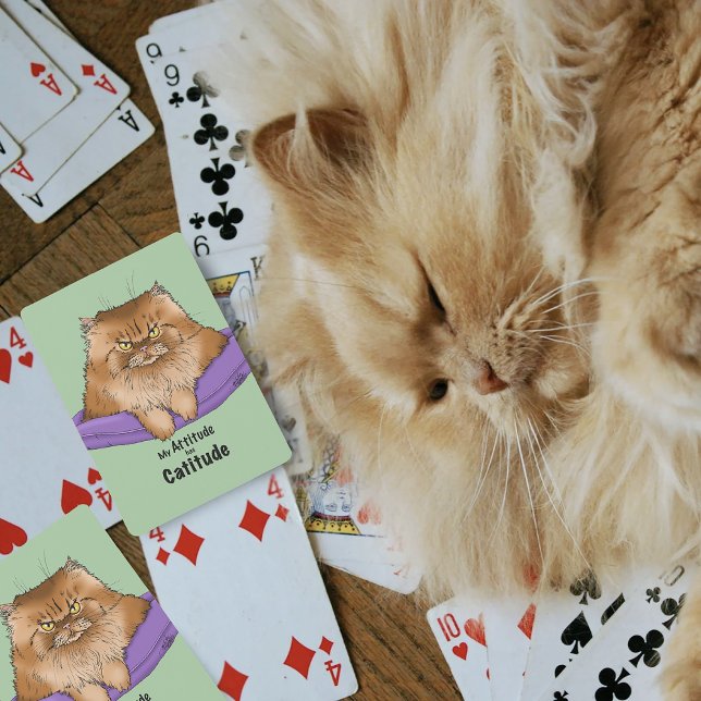 Jeu De Cartes Attitude de chat drôle (Créateur téléchargé)