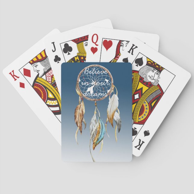 Jeu De Cartes Attrape-rêve dégradé bleu marine  (dos)
