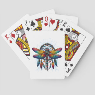 Jeu De Cartes Attrape-rêves de libellule psychédélique coloré Bo