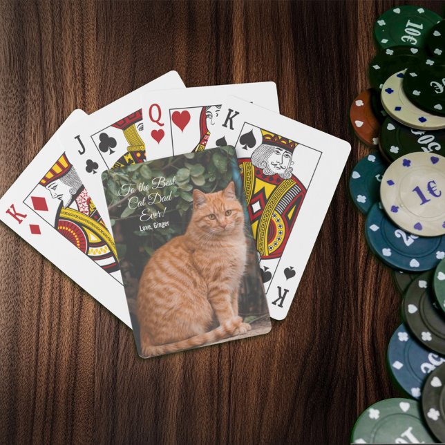 Jeu De Cartes Au meilleur chat papa jamais photo personnalisée (Créateur téléchargé)