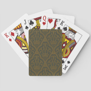 Jeu De Cartes Audsley Or Vintage Gold Lily Couronne Vert Damassé