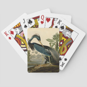 Jeu De Cartes Audubon Héron de Louisiane Oiseaux Amérique Art