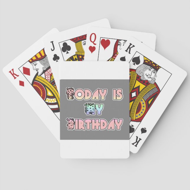 Jeu De Cartes Aujourd'hui est mon anniversaire Baby Pink Art Pri (dos)