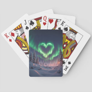 Jeu De Cartes Aurora boréale en forme de coeur