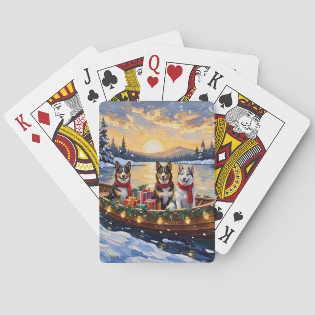 Jeu De Cartes Australian Cattle Dog Christmas Boat Holiday (dos)