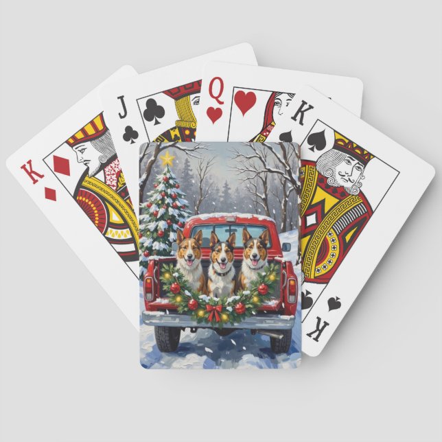 Jeu De Cartes Australian Kelpie Christmas Red Truck Holiday (dos)