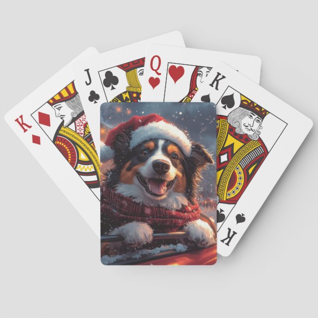 Jeu De Cartes Australian Kelpie Dog Roller Coaster Noël (dos)