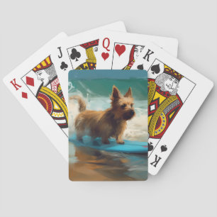 Jeu De Cartes Australian Terrier Beach Surfing Paining