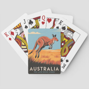 Jeu De Cartes Australie Vintage voyage Kangaroo Outback Nature