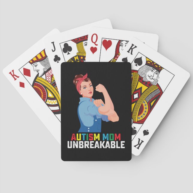 Jeu De Cartes Autisme Maman Fier Indestructible Famille Autiste (dos)