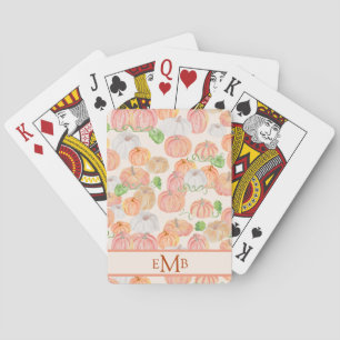 Jeu De Cartes Automne citrouille personnalisé monogramme automne