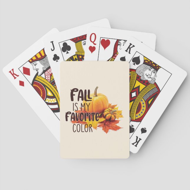Jeu De Cartes Automne est ma couleur préférée - Citrouille & Feu (dos)