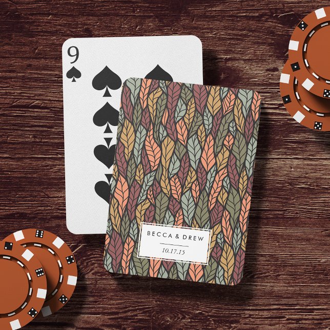 Jeu De Cartes Automne quitte le mariage Motif Faveur (Créateur téléchargé)