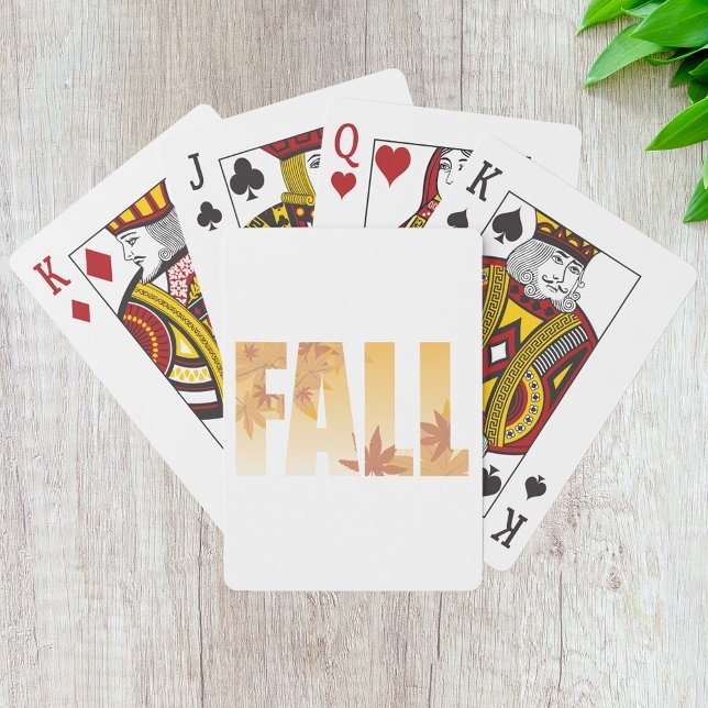 Jeu De Cartes Automne Typographie d'automne Design avec Feuille (Créateur téléchargé)