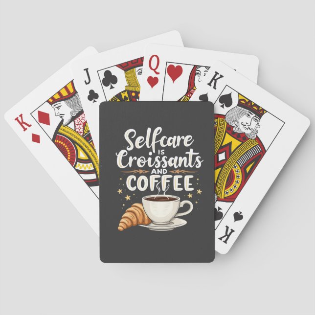 Jeu De Cartes Autosoins est Croissant et Café Café Patesry (dos)