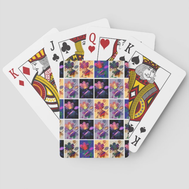 Jeu De Cartes Autumn Leaves Rustic Patchwork (dos)