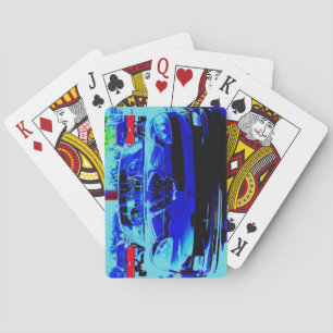 Jeu De Cartes Avant et capot d'une Corvette Z06 Black & Blue