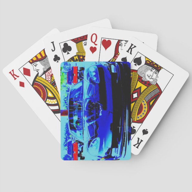 Jeu De Cartes Avant et capot d'une Corvette Z06 Black & Blue (dos)