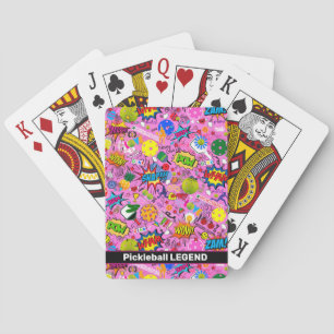 Jeu De Cartes 😍 avec texte mélangé à la boule de pickball rose