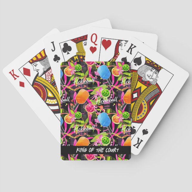 Jeu De Cartes Avec texte / Raquettes de Pickleball Gras et Flora (dos)