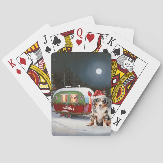 Jeu De Cartes Aventure de Noël en caravane avec un berger austra (dos)