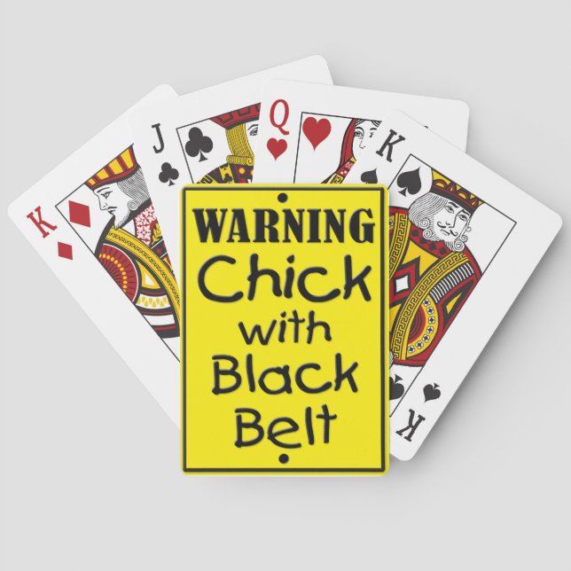 Jeu De Cartes Avertissement Chick avec ceinture noire Jouer des  (dos)
