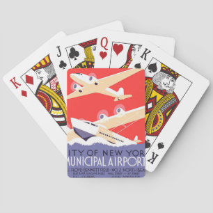 Jeu De Cartes Avion en vol vintage WPA coloré