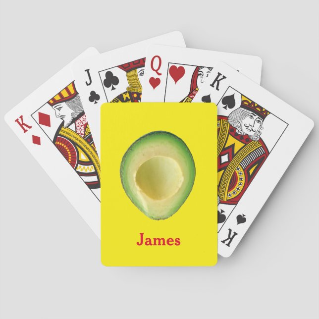 Jeu De Cartes Avocado jaune rouge 4James (nom) (dos)